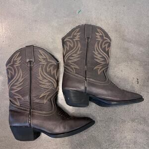 Austin Trading Co Western Brown Cowboy boots Girls size 2 rodeo outdoor shoes